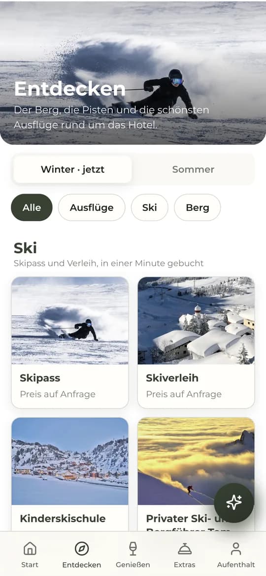 Die Mondschein App: Entdecken im Winter mit Skipass, Skiverleih, Kinderskischule und privatem Ski- und Bergführer
