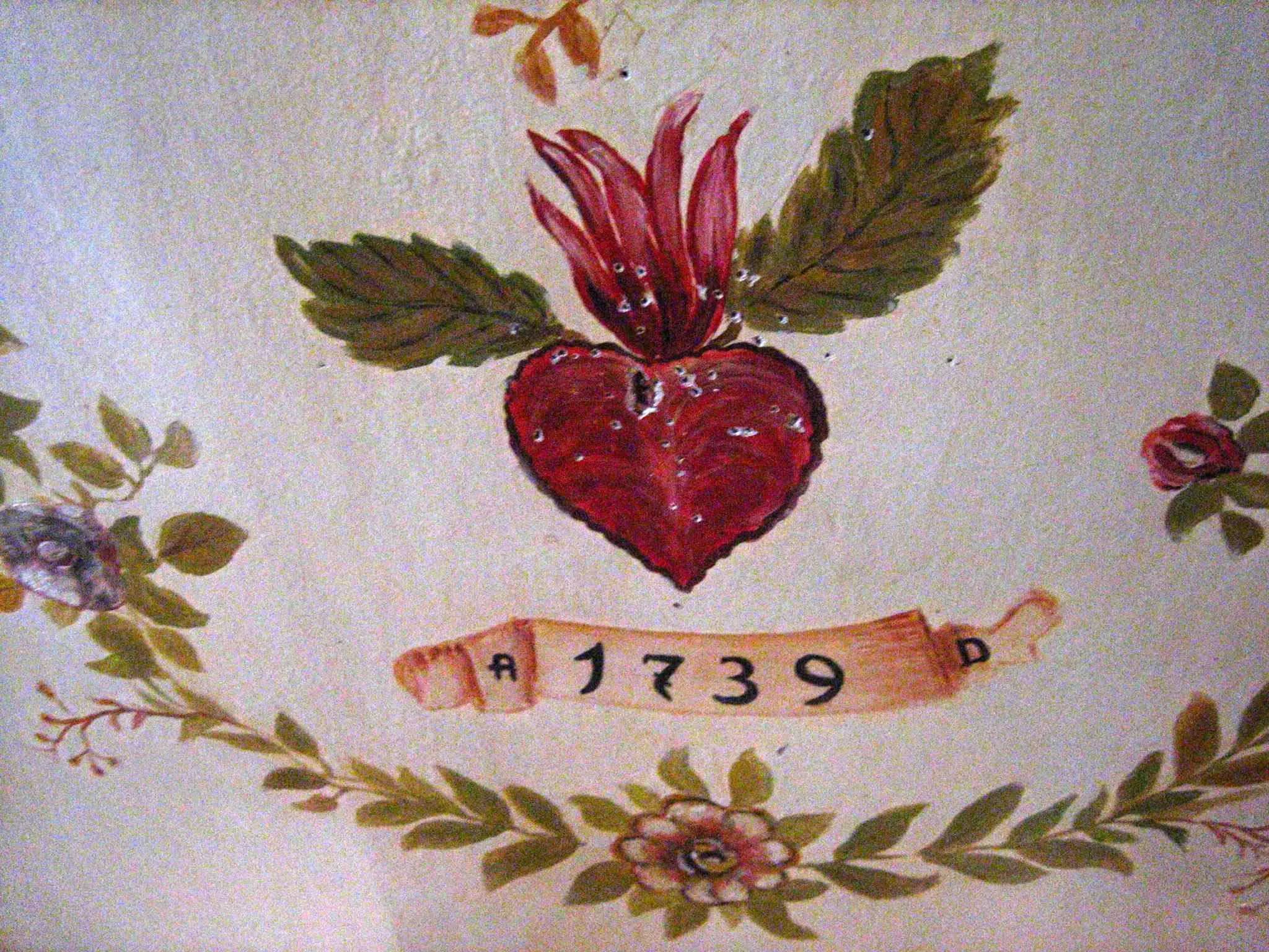 Painted heart with the year 1739