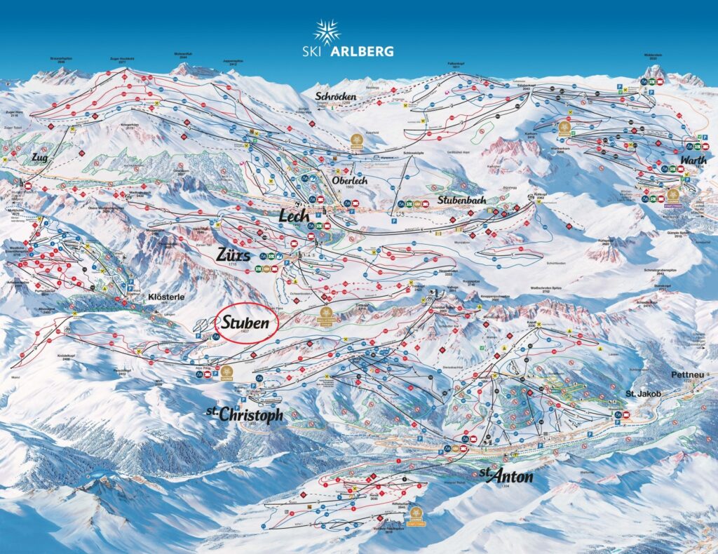 Ski Arlberg Pistenplan 1600px