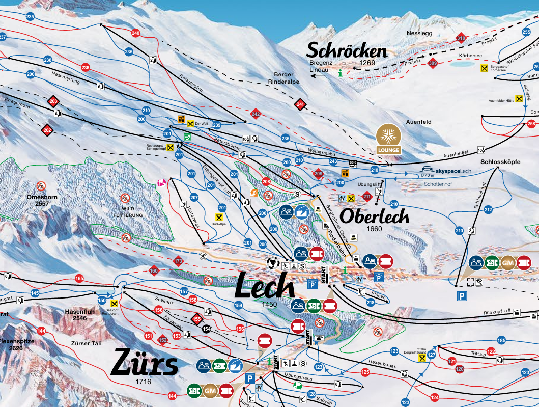 arlberg ski map – Lech, Zurs & Warth-Schrocken – 8